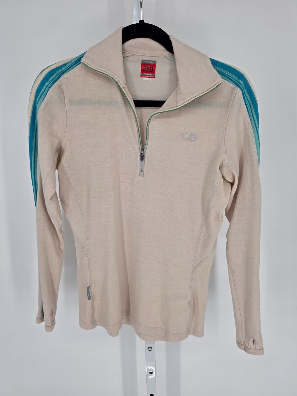 Women's Icebreaker Bodyfit 260 Merino Wool Sweater Base Layer Long Sleeve Size M